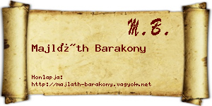 Majláth Barakony névjegykártya